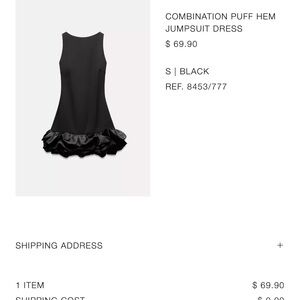 Black Puff Hem Jumpsuit Dress